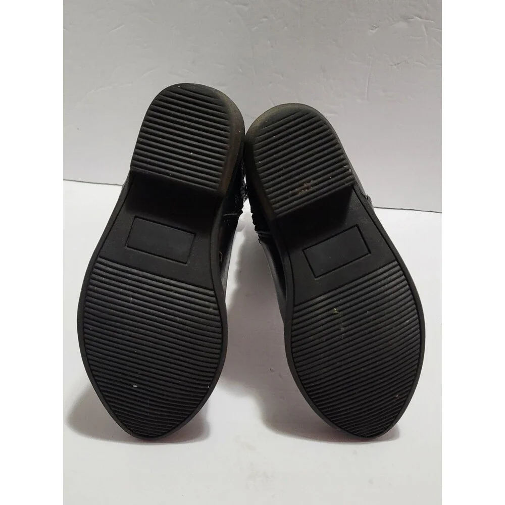 Kids Black Cowboy Boots And White – Size 13